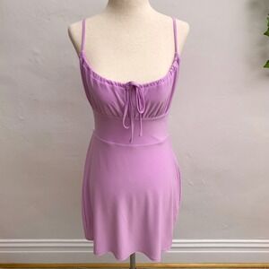 AYM Studio Milkmaid‎ Lilac Mini Dress